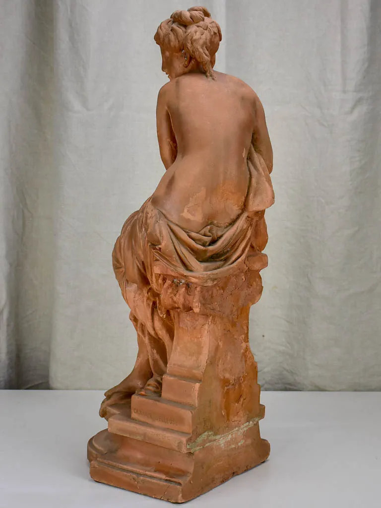 Antique Carrier Belleuse terra cotta sculpture