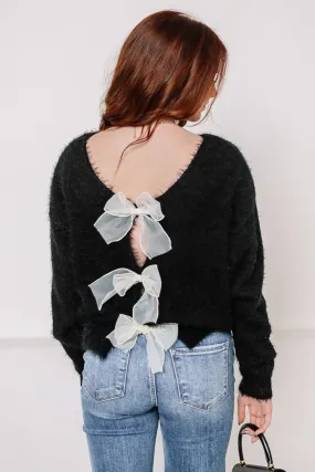 Aria Bow Detail Sweater | Black