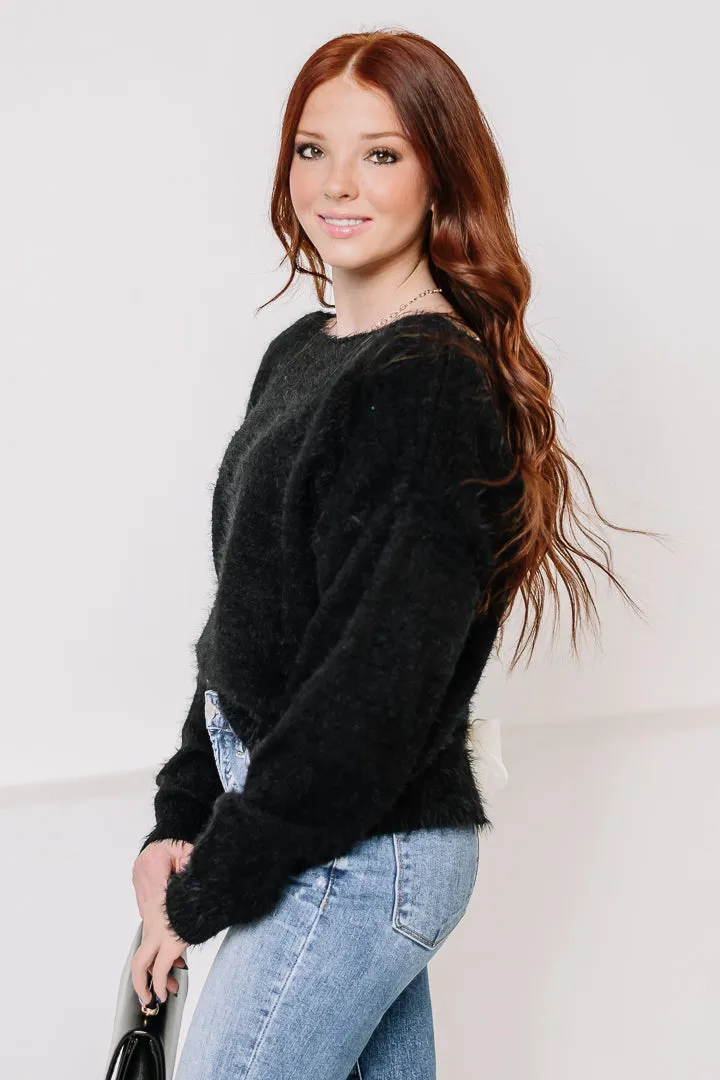 Aria Bow Detail Sweater | Black