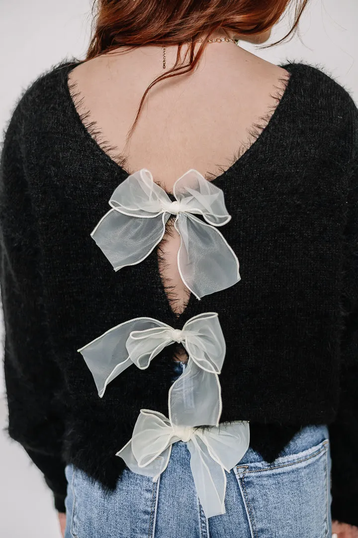 Aria Bow Detail Sweater | Black
