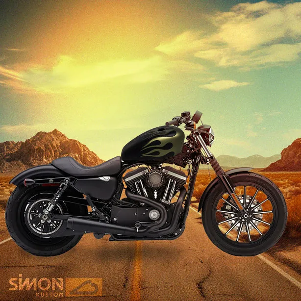 BLACK OLIVE GREEN FLAMES - FortyEight