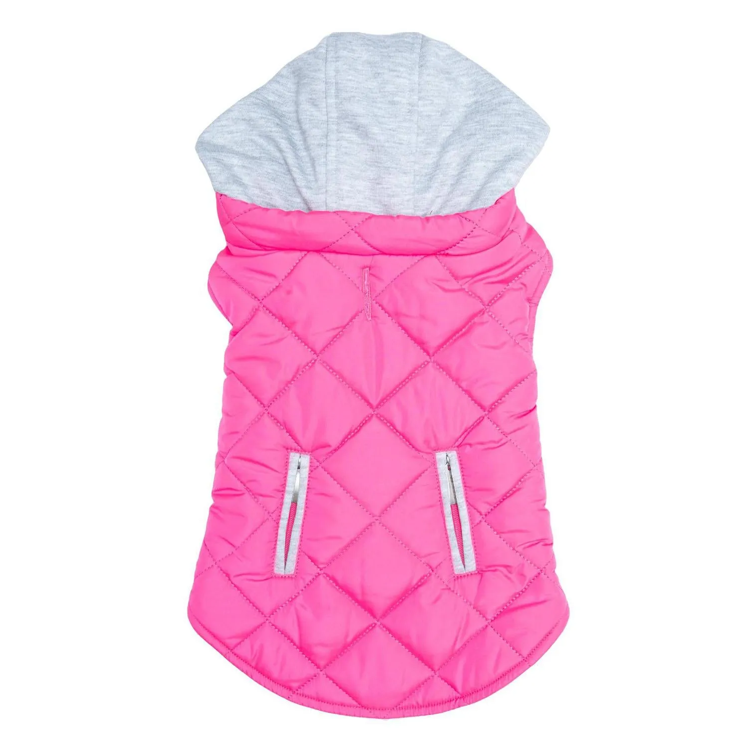 Doggie Design Weekender Quilted Hoodie Dog Jacket - Pink