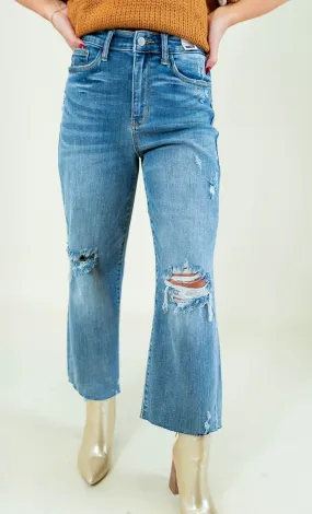 Judy Blue: High Waist Destroy Crop Wide Leg Jeans