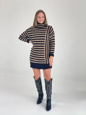 Levi Striped Sweater Dress - Black
