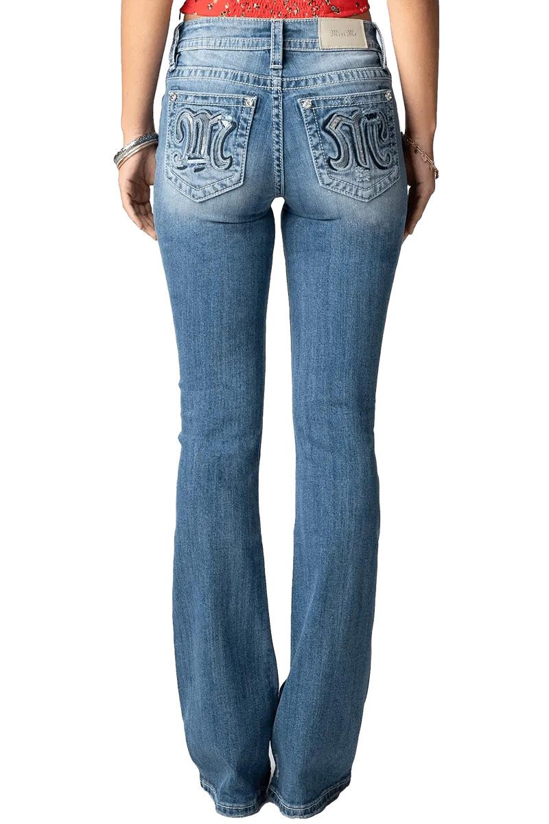 Miss Me Women's Torn M Life Bootcut Jeans