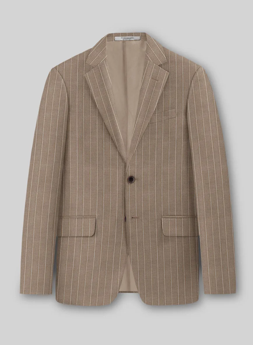 Napolean Tullio Stripe Light Brown Wool Jacket