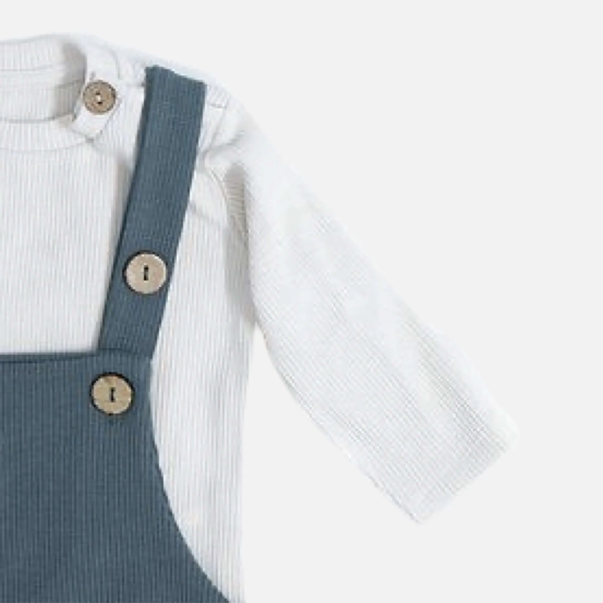 Natural Waffle Overall   Pullover   Mütze - 3er Set - Petrol