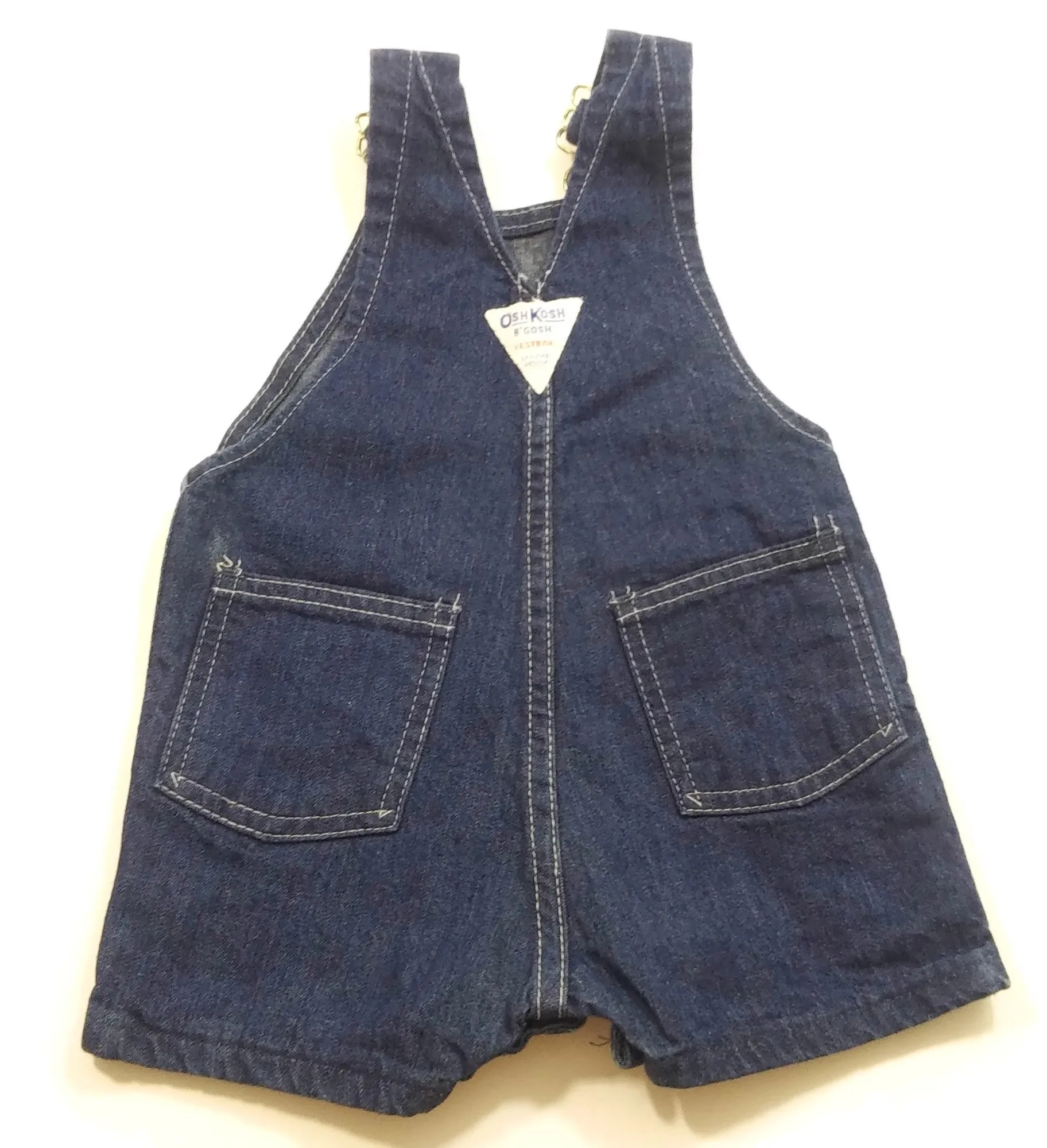 OshKosh B'gosh Toddler Unisex Girls/Boys Strap Overall Short Blue Jeans 12 Month