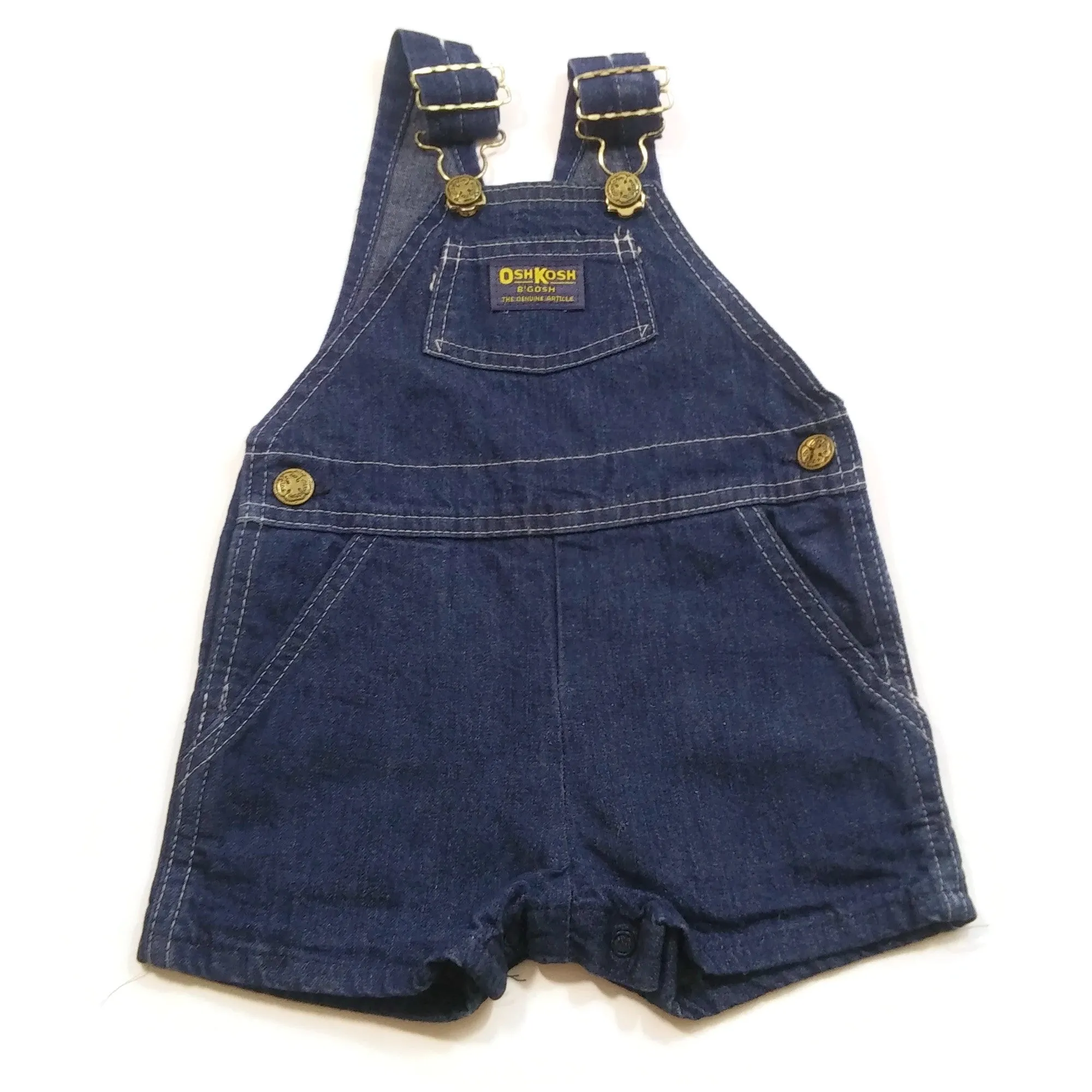 OshKosh B'gosh Toddler Unisex Girls/Boys Strap Overall Short Blue Jeans 12 Month