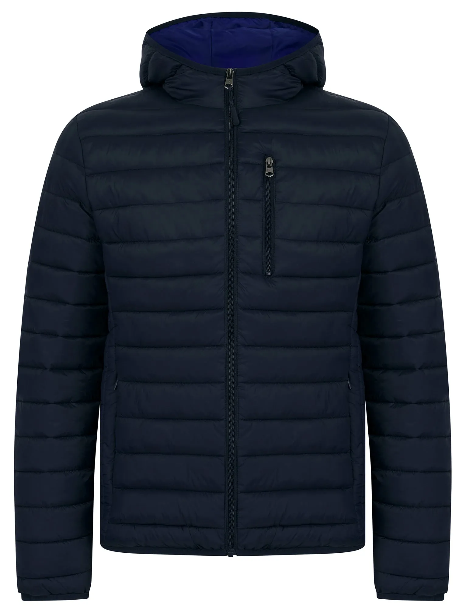 Vizzini Quilted Puffer Jacket with Hood in Sky Captain Navy - Tokyo Laundry