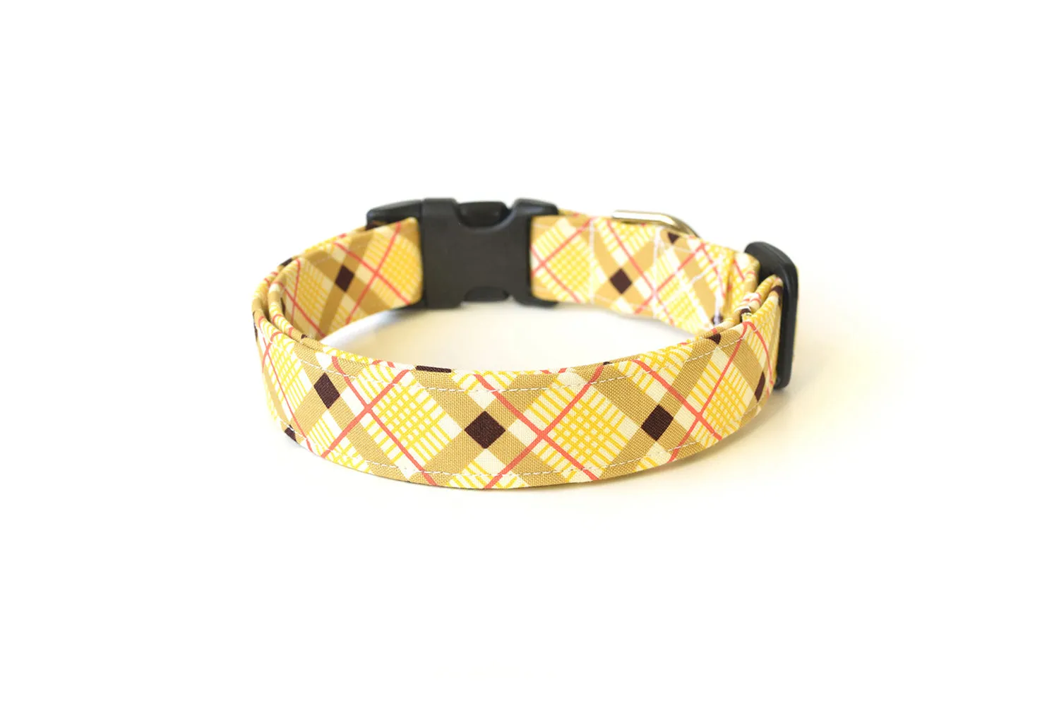 Yellow Plaid Dog Collar
